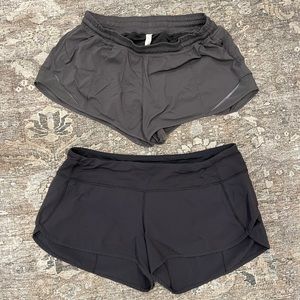 Lululemon black speed shorts and run hotty hot size 10 bundle